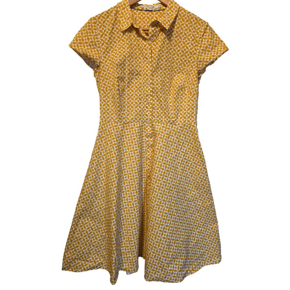 Boden Sophia Shirt Dress Geometric Print Size 8R
